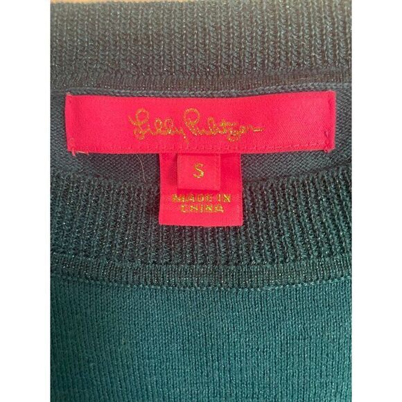 Lilly Pulitzer Cabo Boatneck Teal Oversized Sweater Small - Picture 4 of 4